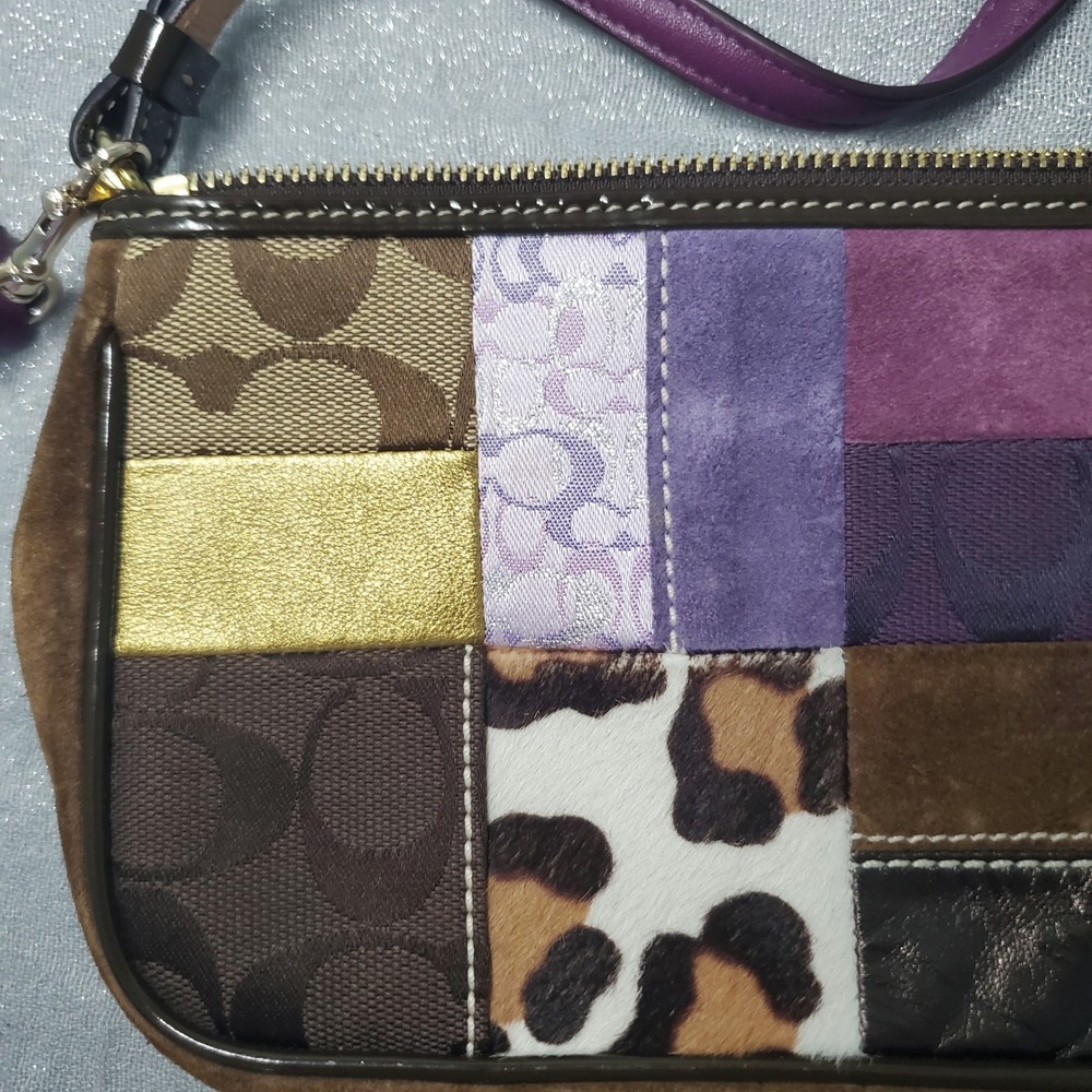 Vtg Y2k Coach Legacy Patchwork Demi Crossbody Bag 00s seude leather 
Purple - Picture 2 of 8